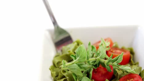 Close-up-of-cooked-pasta-in-bowl