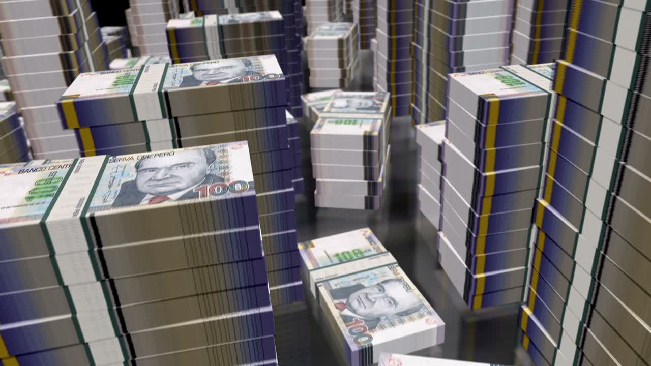 페루 소레스 (peruvian soles) 위를 날아다니는 3d 애니메이션