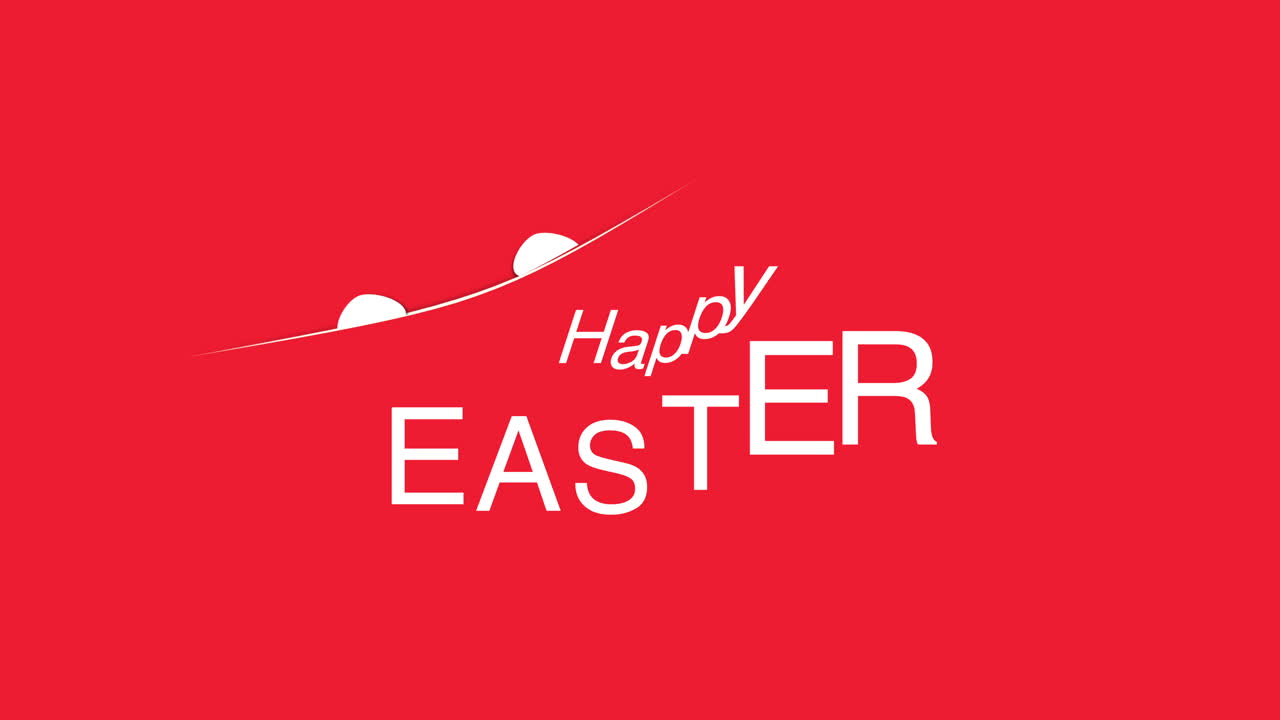 Testo Buona Pasqua e coniglio su sfondo rosso