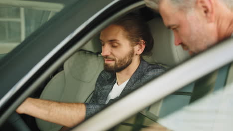 driving lesson in a car