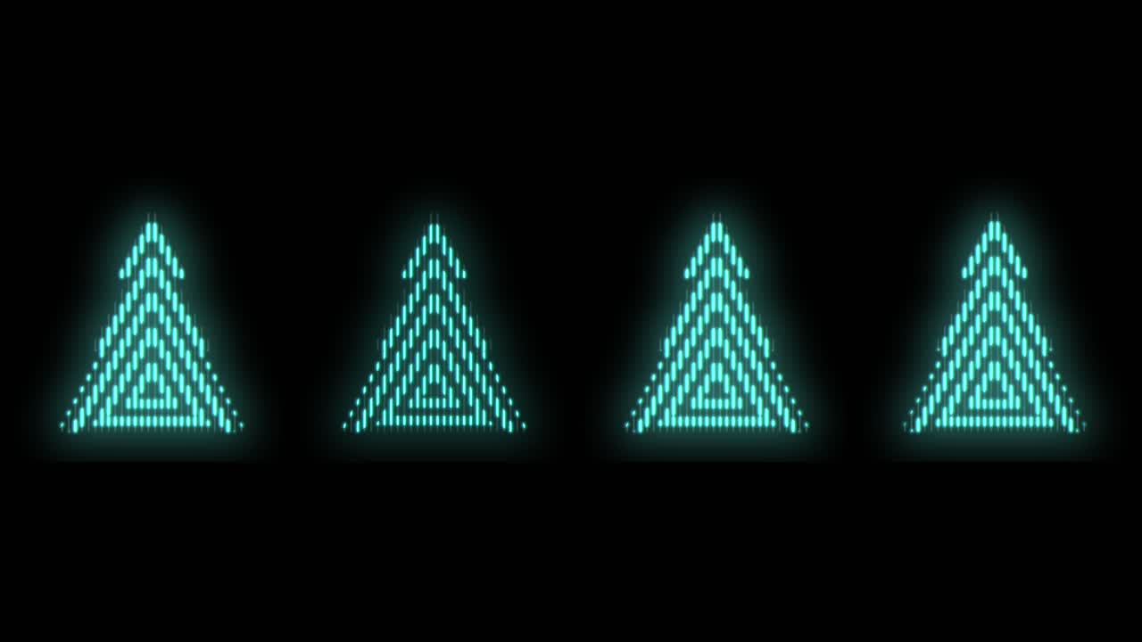 네온 불빛이 있는 현대적인 녹색 크리스마스 트리 패턴