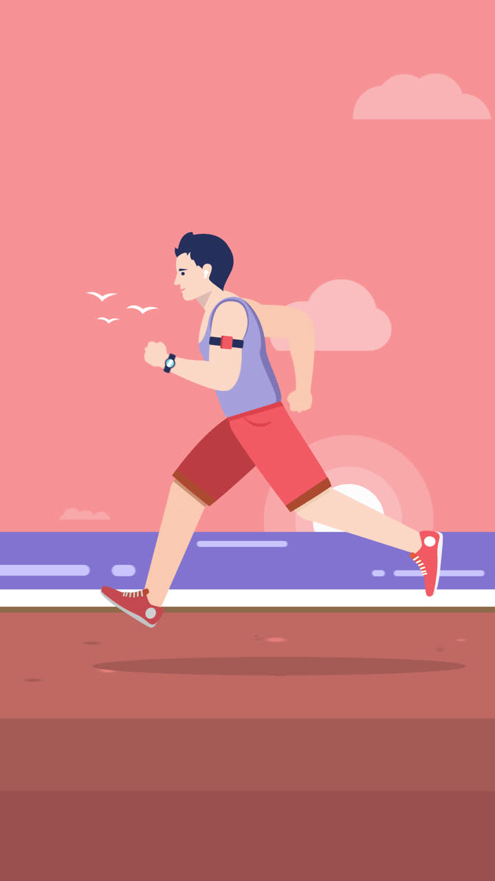 hombre corriendo en la playa al atardecer