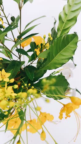 close-up of a yellow floral arrangement