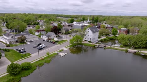 linden michigan aerial drone flying straight over water