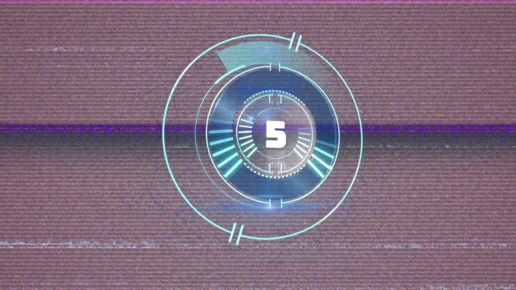 Animation of countdown, scope scanning and data processing on screen