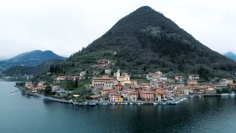 monte isola island in lake iseo in italy