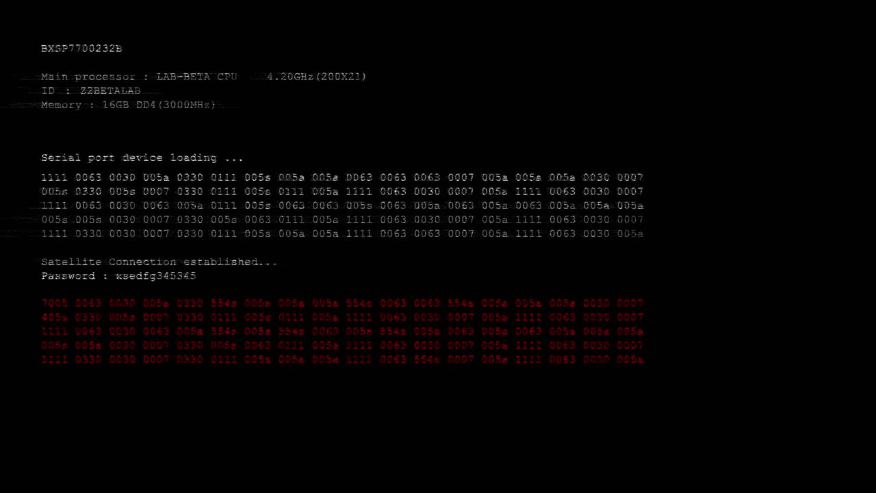System failure error message flashing on screen animation computer malfunction hacking attack