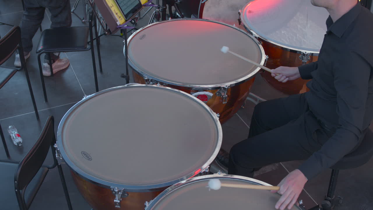 Timpani performance on stage