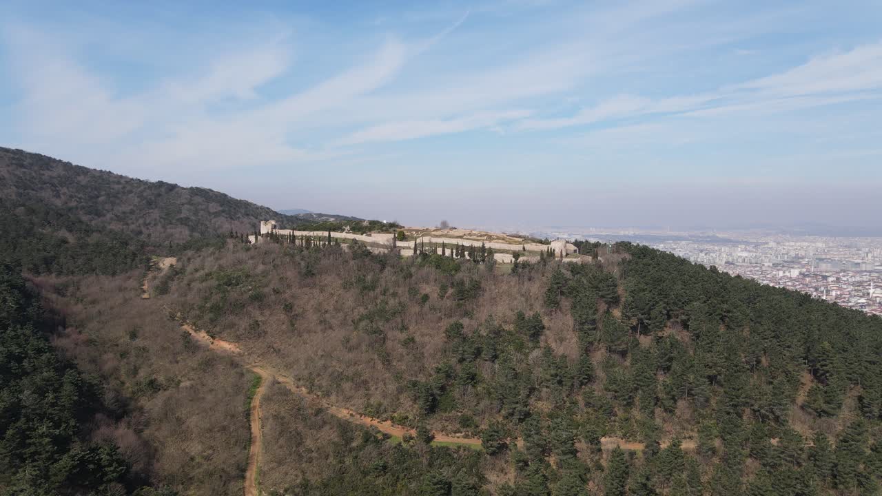 vista aérea arriba ciudad histórica castillo