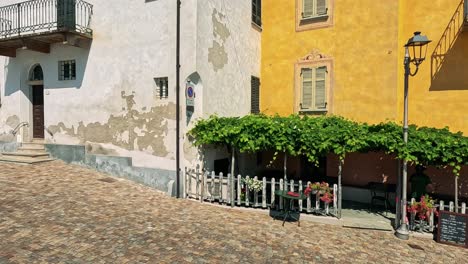 outdoor dining area in picturesque italian setting