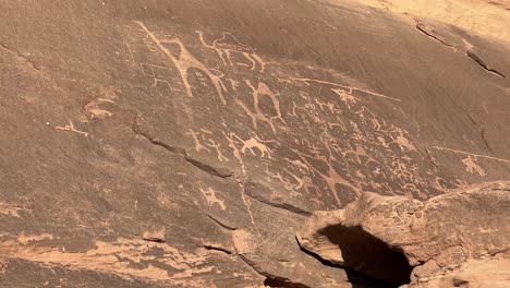 old inscriptions in wadi rum stone