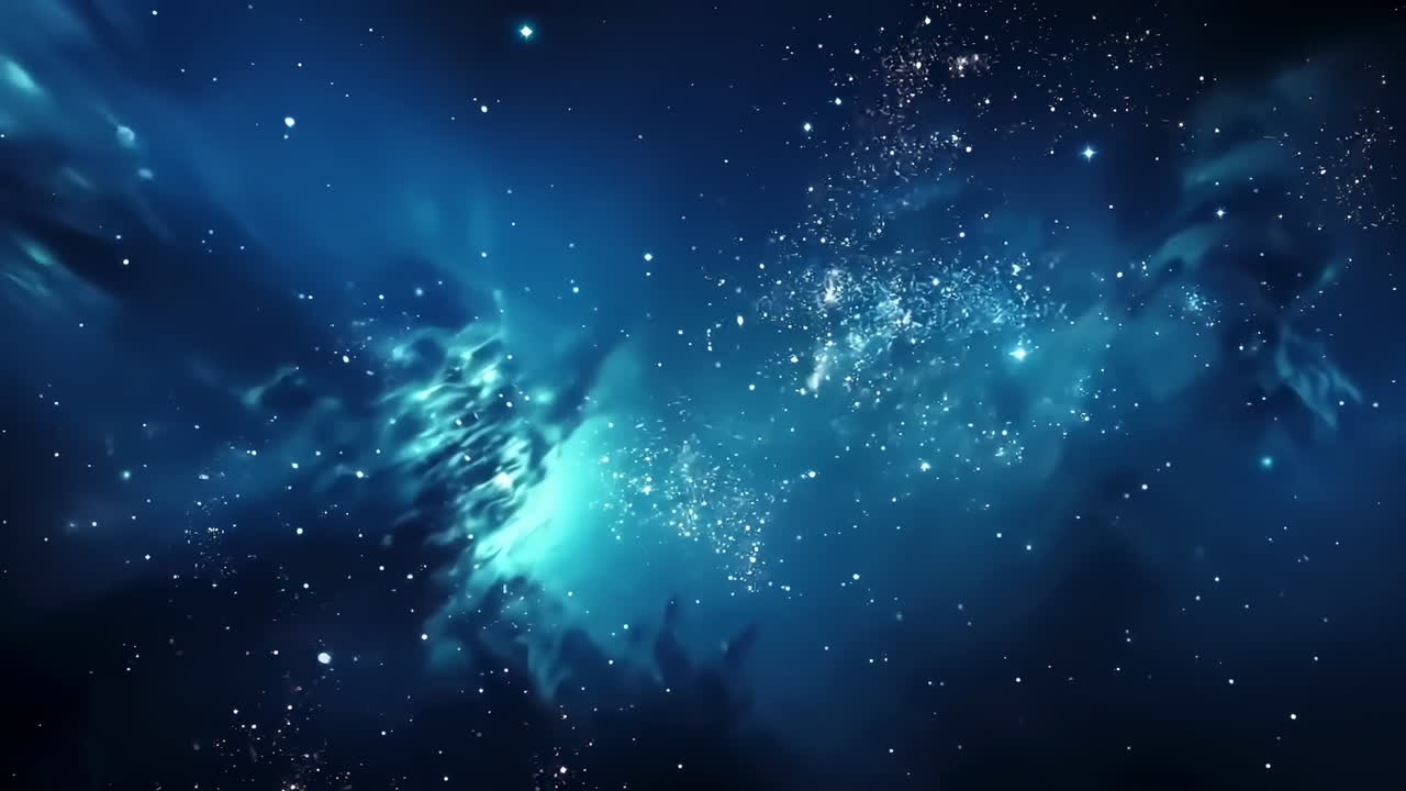 Blue Cosmic Nebula with Stars