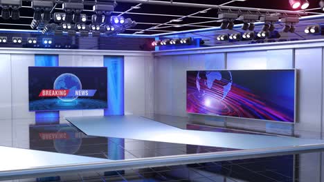sfondio dello studio di notizie virtuale 3d, loop