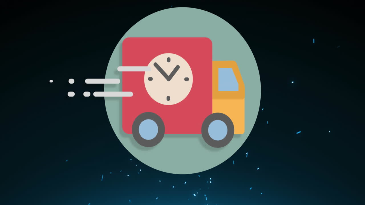 빛나는 불빛 위에 밴 아이콘의 애니메이션