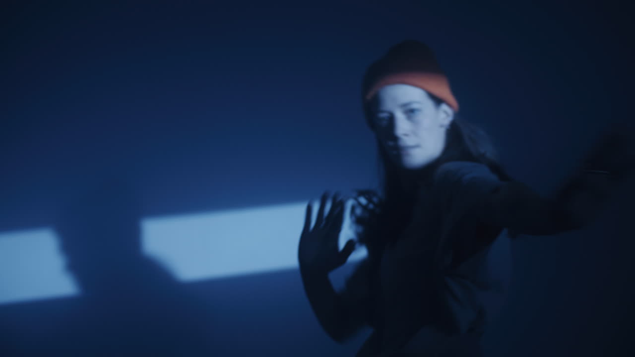 Stylish Woman in Orange Beanie