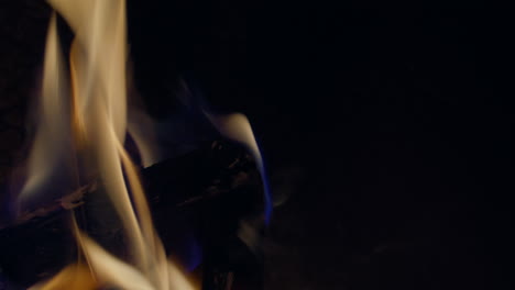 real time shot of flames and embers in a fireplace