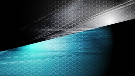 orientación de video brillante de tecnología azul con textura de panal de miel