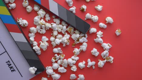 popcorn and clapperboard