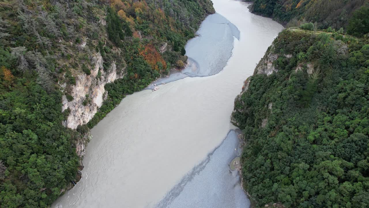 Rakaia Gorge On The Rakaia River In Inland Canterbury, New Zealand's South Island - Aerial Drone Shot