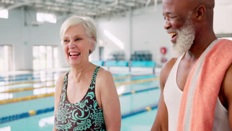 senior couple at the swimming pool
