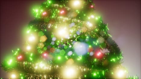 joyful studio shot of a christmas tree with colorful lights