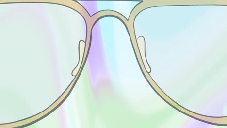 animation of beige glasses on colourful background