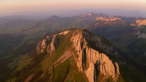 this is a drone shot of schaefler mountain in switzerland