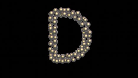 disco ball themed font  letter d