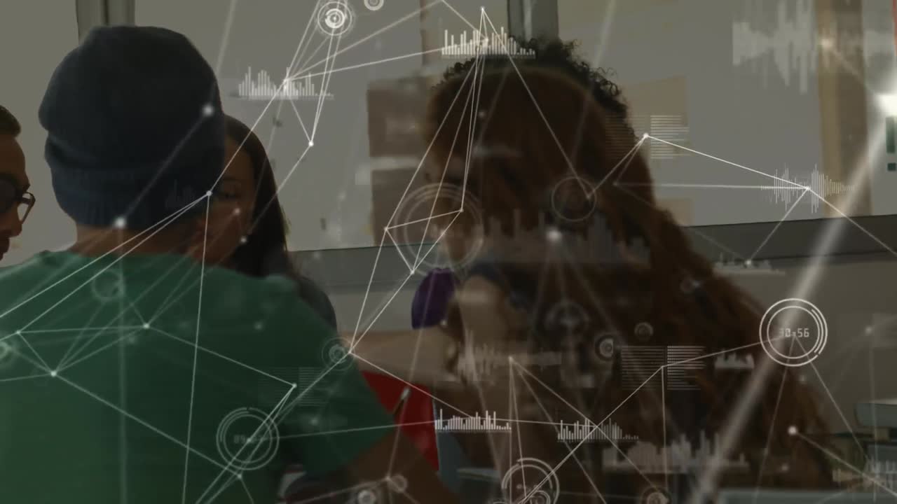 animación de la red de conexiones entre estudiantes diversos