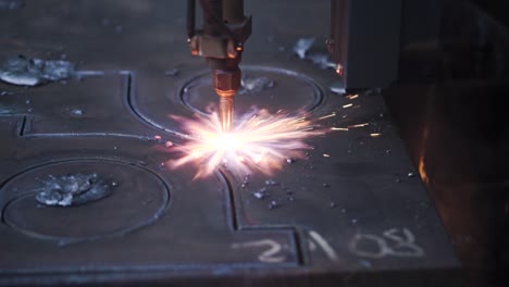 plasma cutting machine in action