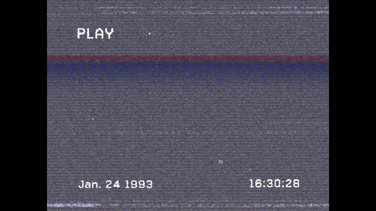 Animation of digital interface on screen with lines and glitch