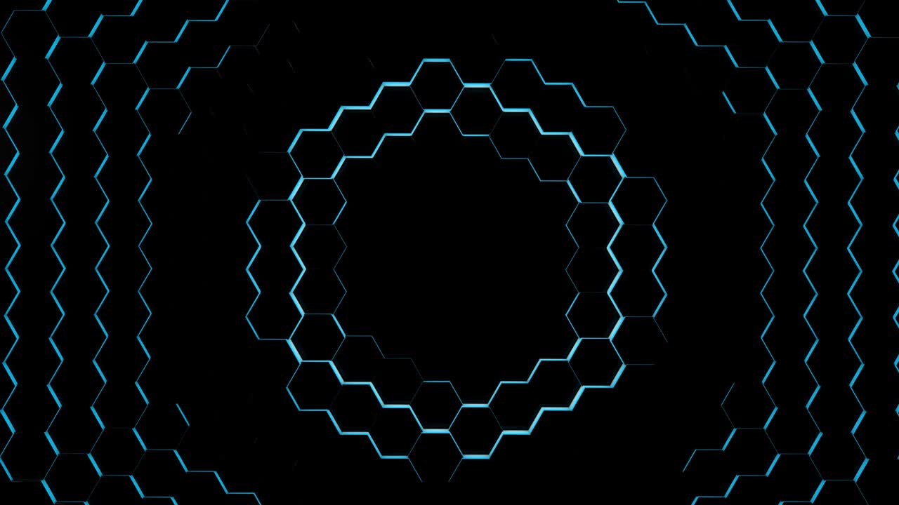 6각형 추상적인 미래의 배경 원활한 루프 애니메이션, 모션 그래픽 요소
