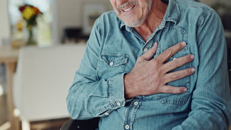 senior man experiencing chest pain