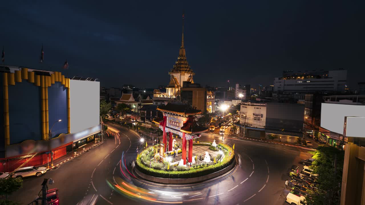 lapso de tiempo del tráfico en círculo alrededor de la rotonda de odeon