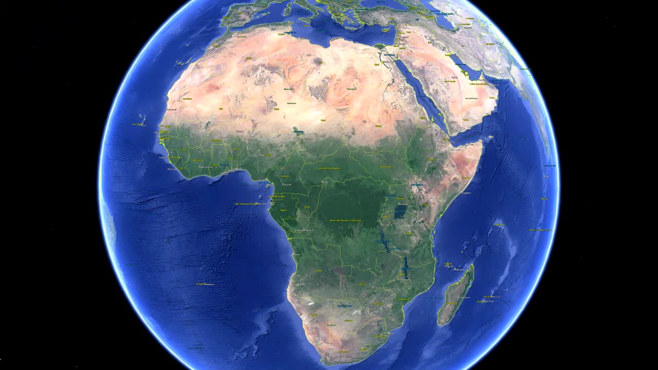 에토리얼 기니의 발과 함께 우주에서 3d 지구 - 에토리아 기니 외부