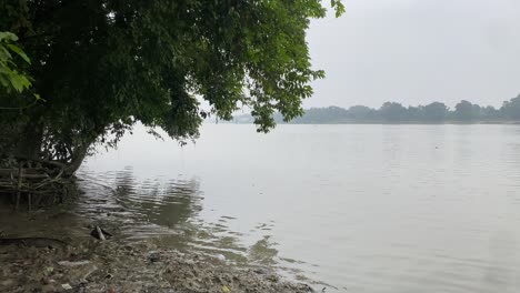 heavily polluted ghats of adi ganga