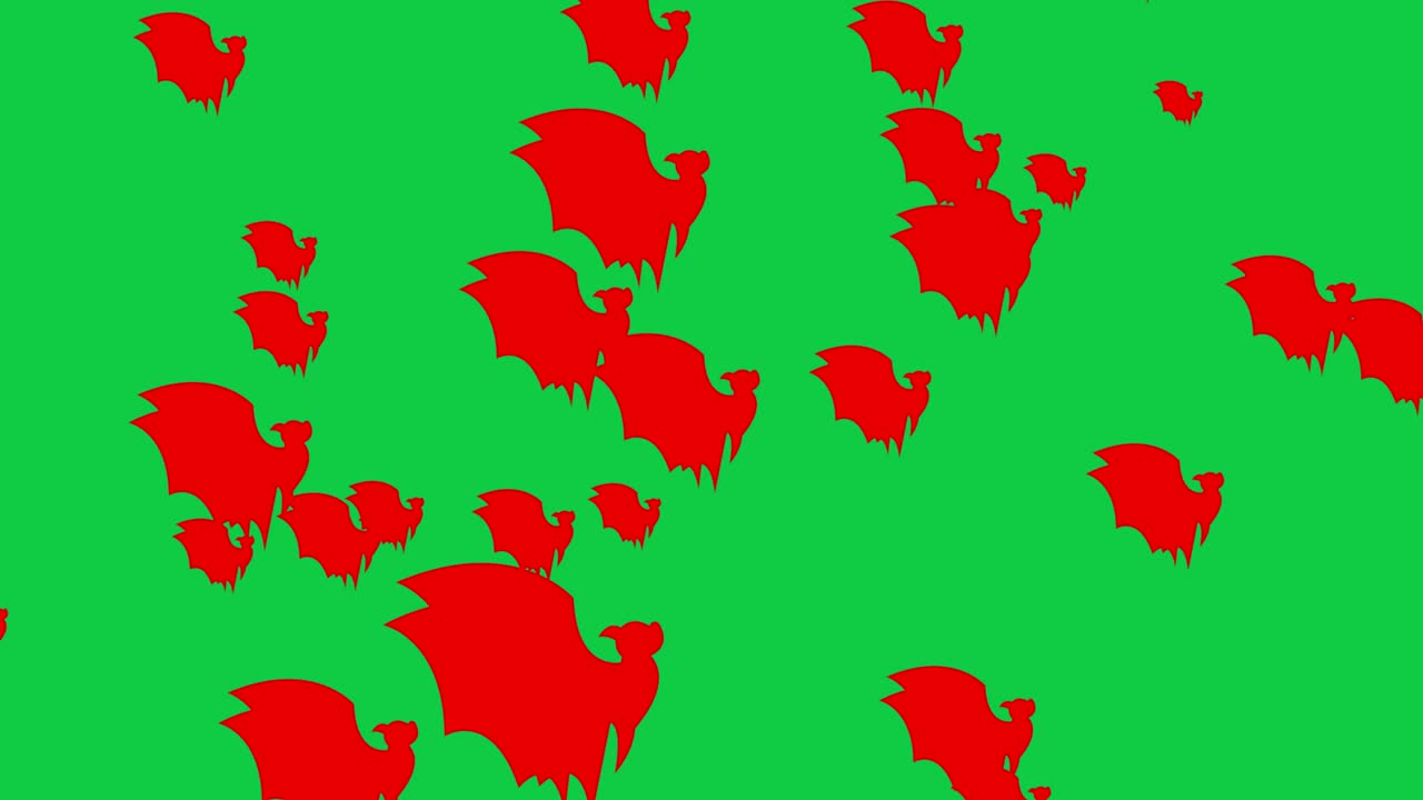 할로윈 박 - 할로윈 콘셉트 - 박가 날개를 위로 흔들고 - 루프가 가능 - 수백 마리의 박가 위로 달려갑니다 - 홀로윈 - 할로빈 날아다니는 박 끝없는 루프 - 박 루프가 가능한 - 크로마 키 배경 - 빨간색 - 박 무리