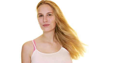 Slow-motion-portrait-of-beauty-blond-woman-with-healthy-blond-straight-hairs-waving-by-wind