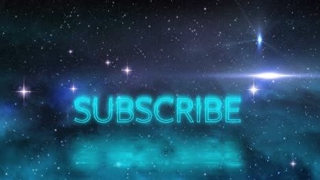 Animation-of-subscribe-over-dots-blinking-on-navy-background