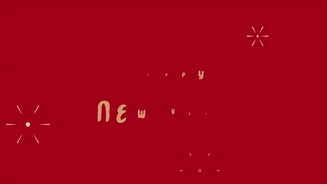 modern happy new year text on red gradient