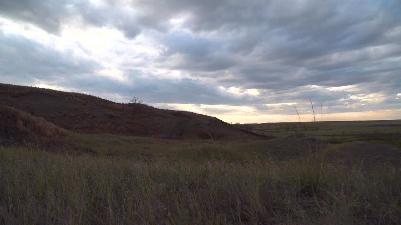 사우스다코타의 해가 지는 저속 촬영