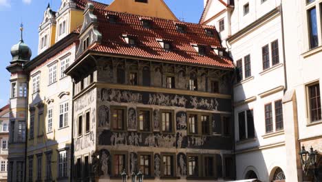 casa al minuto next to the prague astronomical clock, czech republic