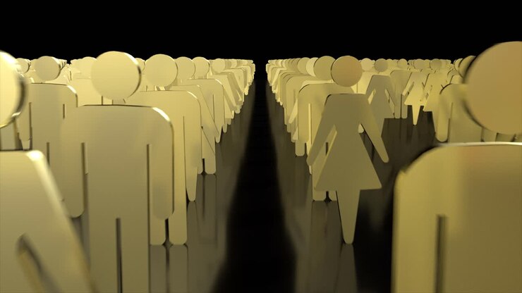 Male female crowd people icons business team sexes gender 4K