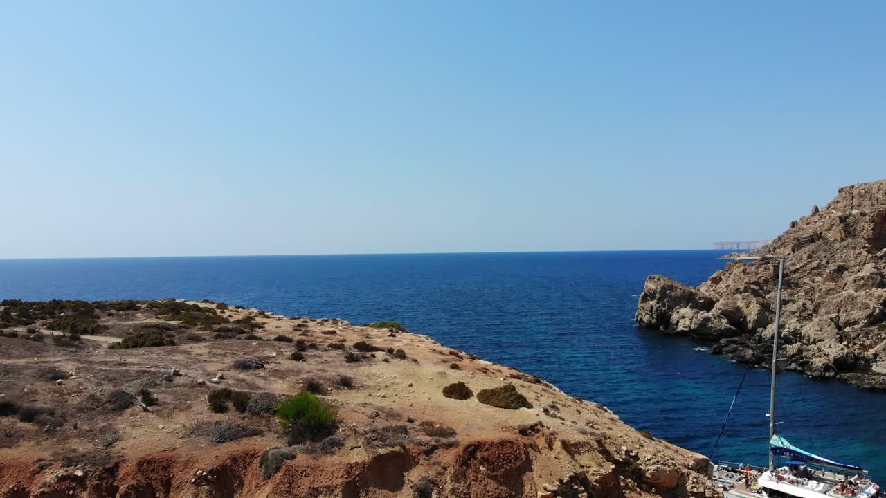 Stunning Coastal Landscape: Sea, Cliffs, and Clear Blue Waters