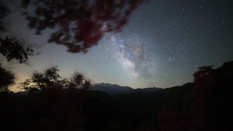 4k astro seguimiento timelapse vía láctea sobre el monte olimpo grecia verano