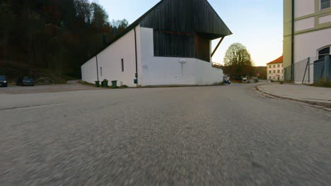 police car on a rural road in austria