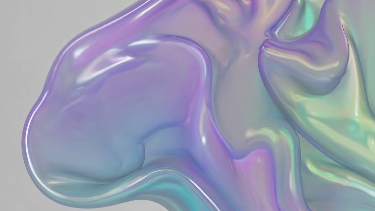 추상적인 iridescent 액체 형태