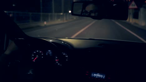 night driving in resort town and suburbs