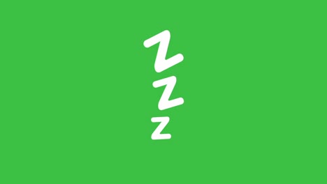 sleeping zzz in the cloud on a green screen.