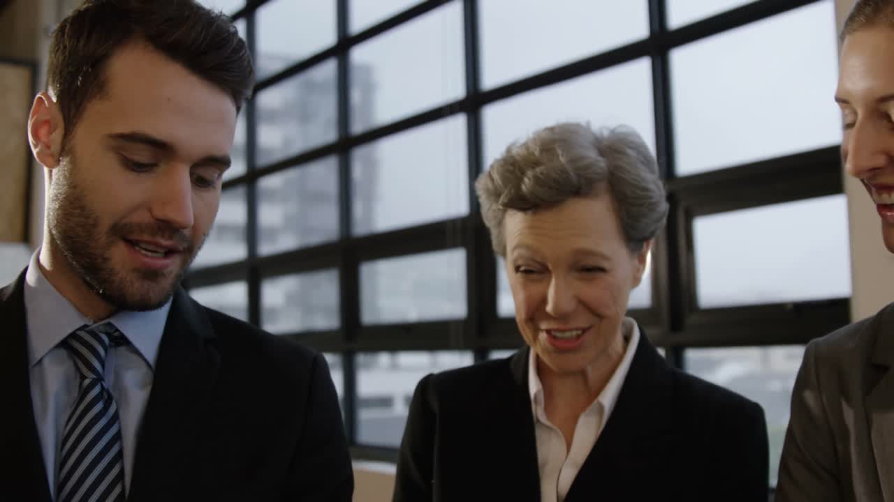 Business people talking together
